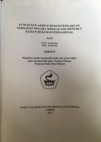 Image of Fungsi Dan Akibat Hukum Pengakuan Terhadap Negara Somaliland Menurut Kajian Hukum Internasional