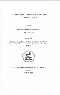 Image of Pelaksanaan Jaminan Fidusia Di Masa Pandemi Covid 19