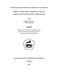 Image of Penegakan Hukum Pidana Terhadap Anak Sebagai Korban Tindak Pidana Kekerasan Seksual