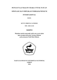 Image of Penggunaan Balon Udara 
Untuk Tujuan Spionase Dan Implikasi Terhadap Hukum Internasional