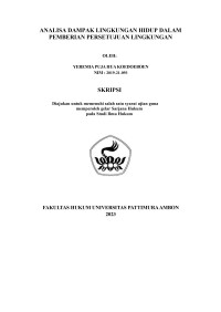 Image of “Analisa Dampak 
Lingkungan Hidup Dalam Pemberian Persetujuan Lingkungan”.