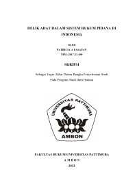 Image of Delik Adat Dalam Sistem Hukum Pidana Di Indonesia