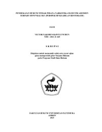 Image of “Pendekatan Hukum 
Tindak Pidana Narkotika Oleh Tim Asesmen Terpadu Bnnp Maluku (Perspektif Keadilan 
Restoratif)’’