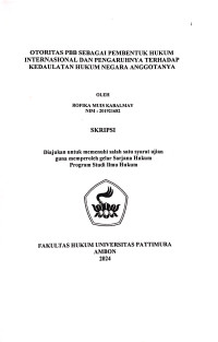 Image of Otoritas PBB Sebagai 
Pembentuk Hukum Internasional dan Pengaruhnya Terhadap Kedaulatan Hukum 
Negara Anggotanya