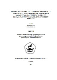 Image of Perlindungan Hukum Terhadap Pengelolaan Sumber Daya Hutan Adat di Desa Waekatin Kecamatan Fena Fafan, Kabupaten Buru Selatan