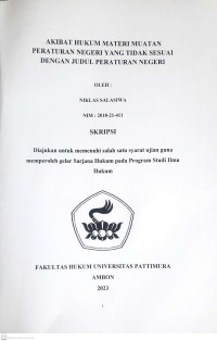 Image of Akibat Hukum Materi Muatan Peraturan Negeri Yang Tidak Sesuai Dengan Judul Peraturan Negeri