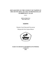 Image of Declaration On Conduct Of Parties In The South China Sea Dalam Pengelolaan Sumber Daya Alam