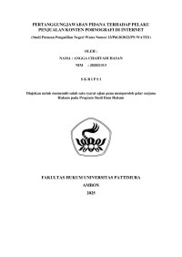 Image of Pertanggungjawaban Pidana 
Terhadap Pelaku Penjualan Konten Pornografi Di Internet. (Studi Putusan 
Pengadilan Negeri Wates Nomor 23/Pid.B/2022/Pn Wates),