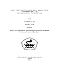 Image of Kajian Yuridis Penjatuhan Sanksi Pidana terhadap 
Pelaku Tindak Pidana Pornografi (Studi Kasus Nomor : 347/PID.B/2022/PN Amb),