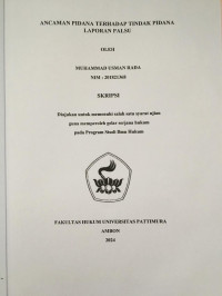 Image of Ancaman Pidana Terhadap Tindak Pidana 
Laporan Palsu,