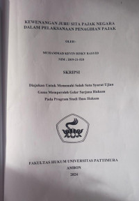 Image of Kewenangan Juru Sita Pajak 
Negara Dalam Pelaksanaan Penagihan Pajak.