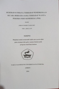 Image of Penerapan Pidana 
Terhadap Pemerkosaan Secara Bersama-Sama Terhadap Wanita Pekerja 
Seks Komersial (PSK).