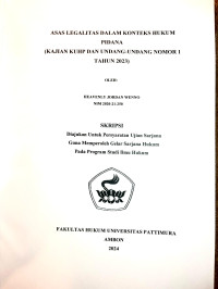 Image of “Asas Legalitas Dalam Konteks Hukum Pidana ( Kajian 
KUHP dan Undang-undang Nomor 1 Tahun 2023)”