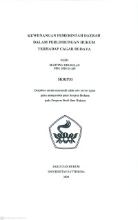 Image of Kewenangan Pemerintah Daerah Dalam 
Perlindungan Hukum Terhadap Cagar Budaya