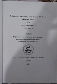 Image of Perlindungan Hukum Atas Transaksi Jual Beli Gawai Elektronik Ilegal,