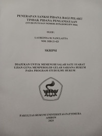 Image of Penerapan 
Sanksi Pidana Bagi Pelaku Tindak Pidana Penganiayaan  Studi Putusan 
Nomor 45/Pid.B/2023/PN.Msh