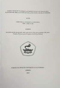 Image of Akibat Hukum Wanprestasi Debitur Dalam 
Transaksi Elektronik Melalui Fitur Paylater Pada Aplikasi Shopee
