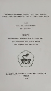 Image of Akibat Hukum Perkawinan Campuran Antara 
Warga Negara Indonesia Dan Warga Negara Asing,