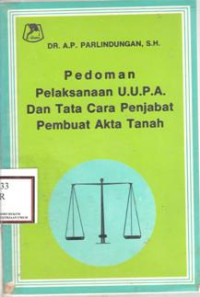 Image of Pedoman Pelaksanaan U.U.P.A. Dan Tata Cara Pejabat Pembuat Akta