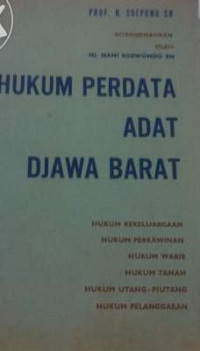 Image of Hukum Perdata Adat Djawa Barat