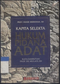 Kapita Selekta Hukum Pidana Adat