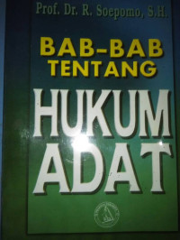 Image of Bab-Bab Tentang Hukum Adat