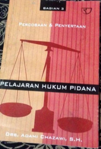 Image of Pelajaran Hukum Pidana Bagian III : Percobaan & Penyertaan