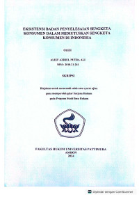 Image of “Eksistensi Badan Penyelesaian 
Sengketa Konsumen Dalam Memutuskan Sengketa Konsumen Di Indonesia”