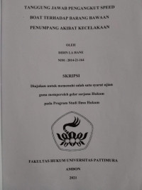 Image of Tanggung Jawab Pengangkut Speedboat Terhadap Barang Bawaan Penumpang Akibat Dari Kecelakaan
