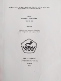 Image of Penggunaan Senjata Biologis Dalam Perang Asimetris Persprektif Hukum Humaniter