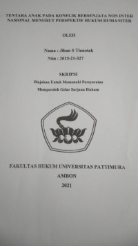 Image of Tentara Anak Pada Konflik Bersenjata Non Internasional Menurut Perspektif Hukum Humaniter