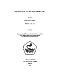Image of Anak Sebagai Pelaku Tindak Pidana Narkotika
