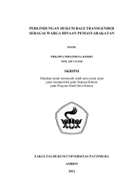 Image of Perlindungan Hukum Bagi Transgender Sebagai Warga Binaan Pemasyarakatan