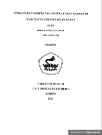 Image of Pengaturan Negeri Dalam Peraturan Daerah Di Kabupaten Seram Bagain Barat