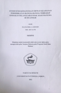 Image of Intervensi Kemanusiaan Dewan Keamanan PBB Terhadap Tindakan Pelanggaran HAM Di Myanmar