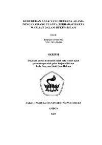 Image of Kedudukan Anak Yang Berbeda Agama 
Dengan Orang Tuanya Terhadap Harta Warisan Dalam Hukum Islam.