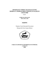 Image of Penerapan Norma HAM Bagi Etnis Rohingya Berdasarkan Resolusi Majelis Umum PBB