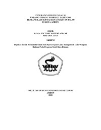 Image of Penerapan Hukum Pasal 58 Undang-Undang Nomor 22 Tahun 2009 Tentang Lalu Lintas Dan Angkutan Jalan Di Kota Ambon
