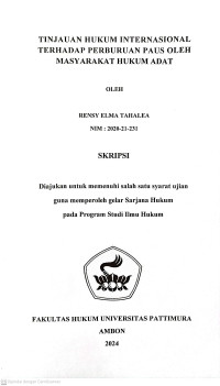 Image of Tinjauan Hukum Internasional Terhadap     
Perburuan Paus Oleh Masyarakat Hukum Adat