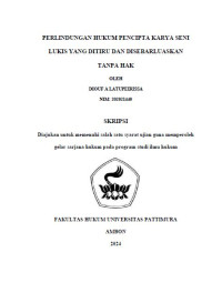 Image of Perlindungan hukum pencipta 
karya seni lukis yang ditiru dan disebarluaskan tanpa hak