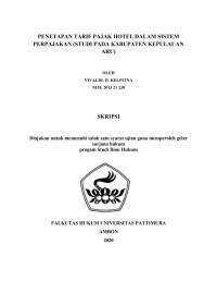Image of Penetapan Tarif Pajak Hotel Dalam Sistem Perpajakan (Studi Pada Kabupaten Kepulauan Aru)