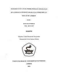 Image of Penempatan Anak Didik Pemasyarakatan Di Lembaga Pemasyarakatan Perempuan Kelas III Ambon