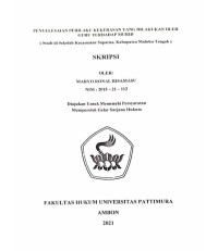 Image of Penyelesaian Perilaku Kekerasan Yang Dilakukan Oleh Guru Terhadap Murid (Studi Di Kecamatan Saparua, Kabupaten Maluku Tengah)