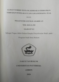 Image of Kajian Yuridis Tentang Kebijakan Perbankan Terhadap Penolakan Uang Logam Di Kota Tual