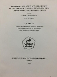 Image of Pembatalan Orderan Yang Dilakukan Oleh Konsumen Terhadap Pengemudi Ojek Online Menurut Hukum Perjanjian