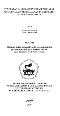 Image of Penerapan Sanksi Administrasi Terhadap Pengguna Jasa Pekerja Anak Di Kabupaten Maluku Barat Daya