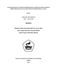 Image of Analisis Ketentuan Hukum Internasional Mengenai Pengunduran Diri Dari Keanggotaan Organisasi Internasional ASEAN