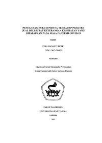 Image of Penegakan Hukum Pidana Terhadap Praktek Jual Beli Surat Keterangan Kesehatan Yang Dipalsukan Pada Masa Pandemi Covid-19