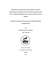 Image of Perlindungan Hukum Hak Asasi Perempuan Di Iran Berdasarkan Instrumen Convention On The Elimination Of All Forms Of Discrimination Against Women ( CEDAW )