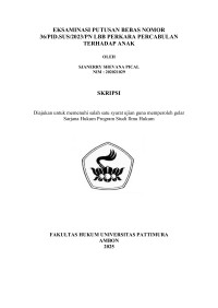 Image of Eksaminasi Putusan Bebas Nomor 
36/Pid.Sus/2023/PN LBB Perkara Percabulan Terhadap Anak